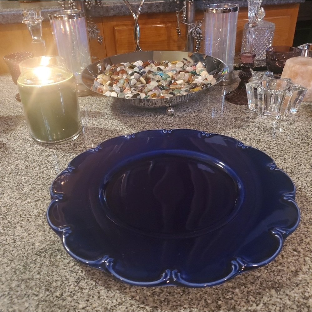 Tiffany & Co. Cobalt Blue Scalloped Dinner Plates (Set of 4 Plates)